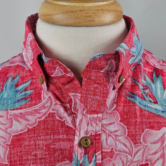 Chubbies Pullover Button-Up Hawaiian Print Red Popover Shirt | Men's Medium - Picture 9 of 16